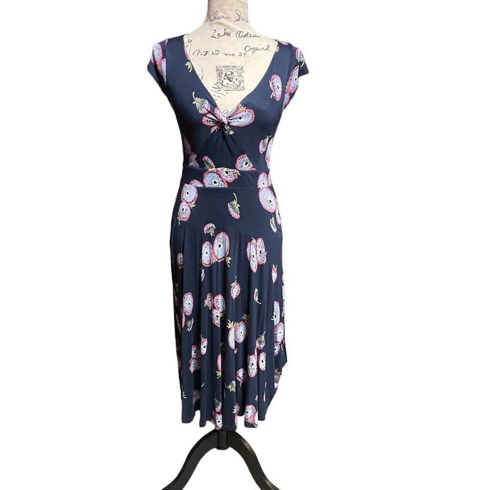 Boden Navy Floral Midi Dress